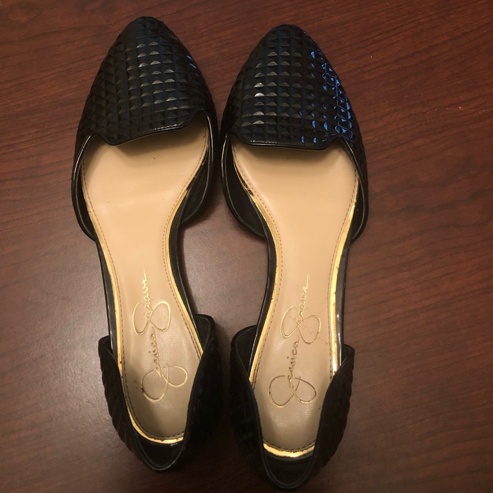 Jessica Simpson Black Embossed Flats